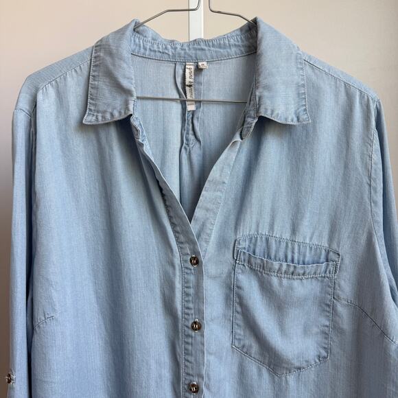 Grand & Greene sz M blue button-down shirt - Picture 2 of 9